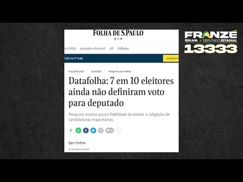 É hora de escolher o seu deputado estadual | Franzé 13333 Deputado Estadual do Piauí